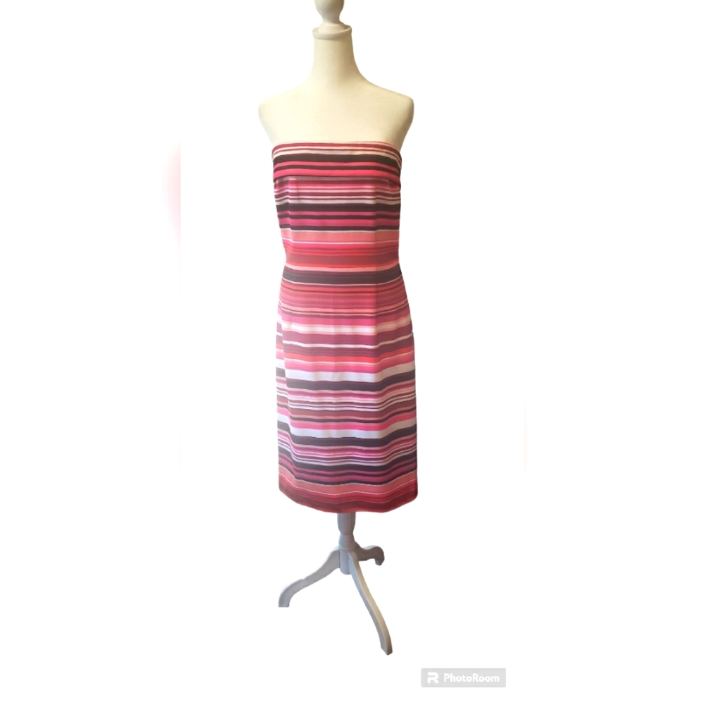 New York & Co Stripped Fushia Pink Dress Sz L 🥳